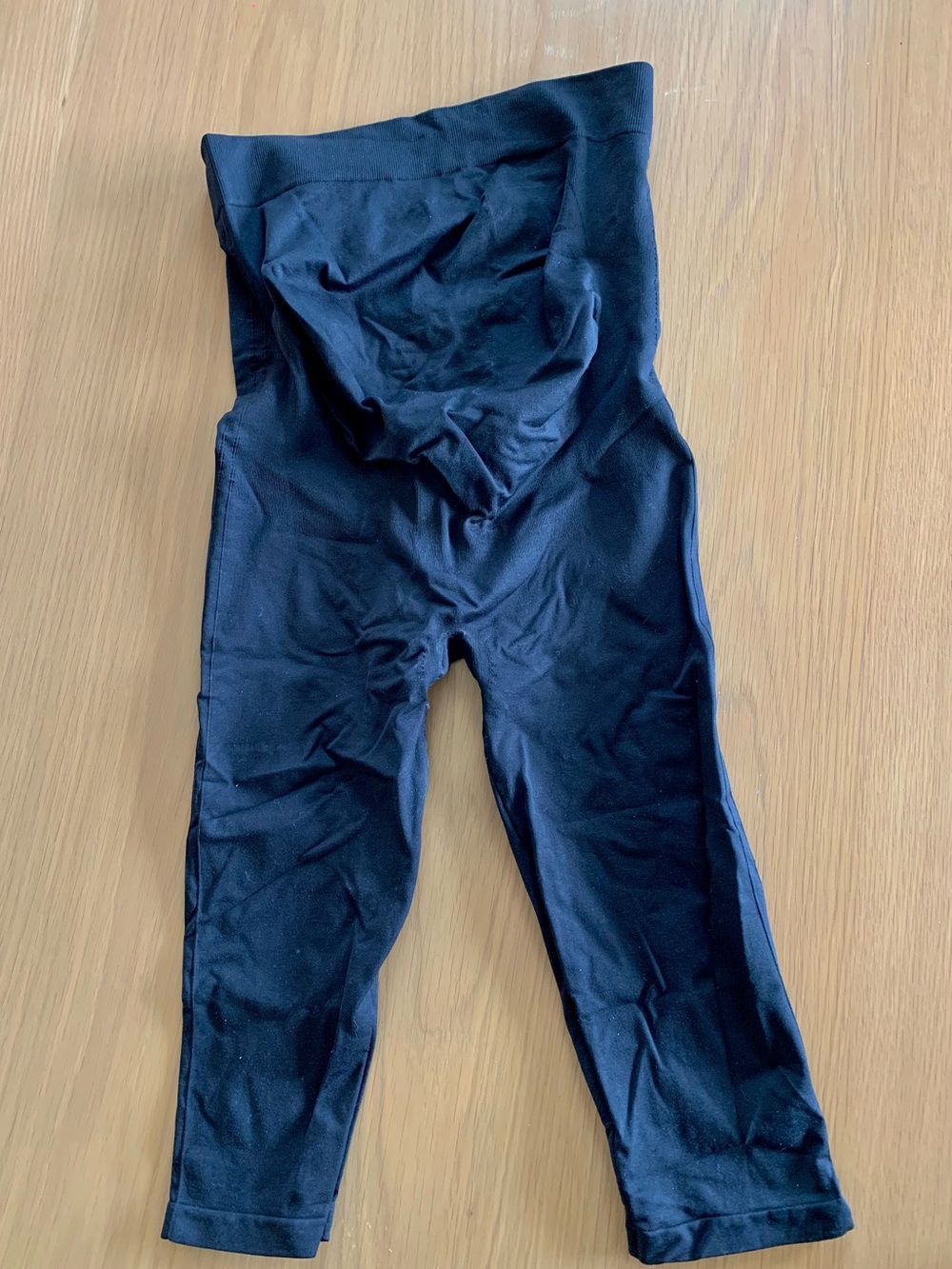 Blanqi Black High-Waist Maternity Cropped Leggings